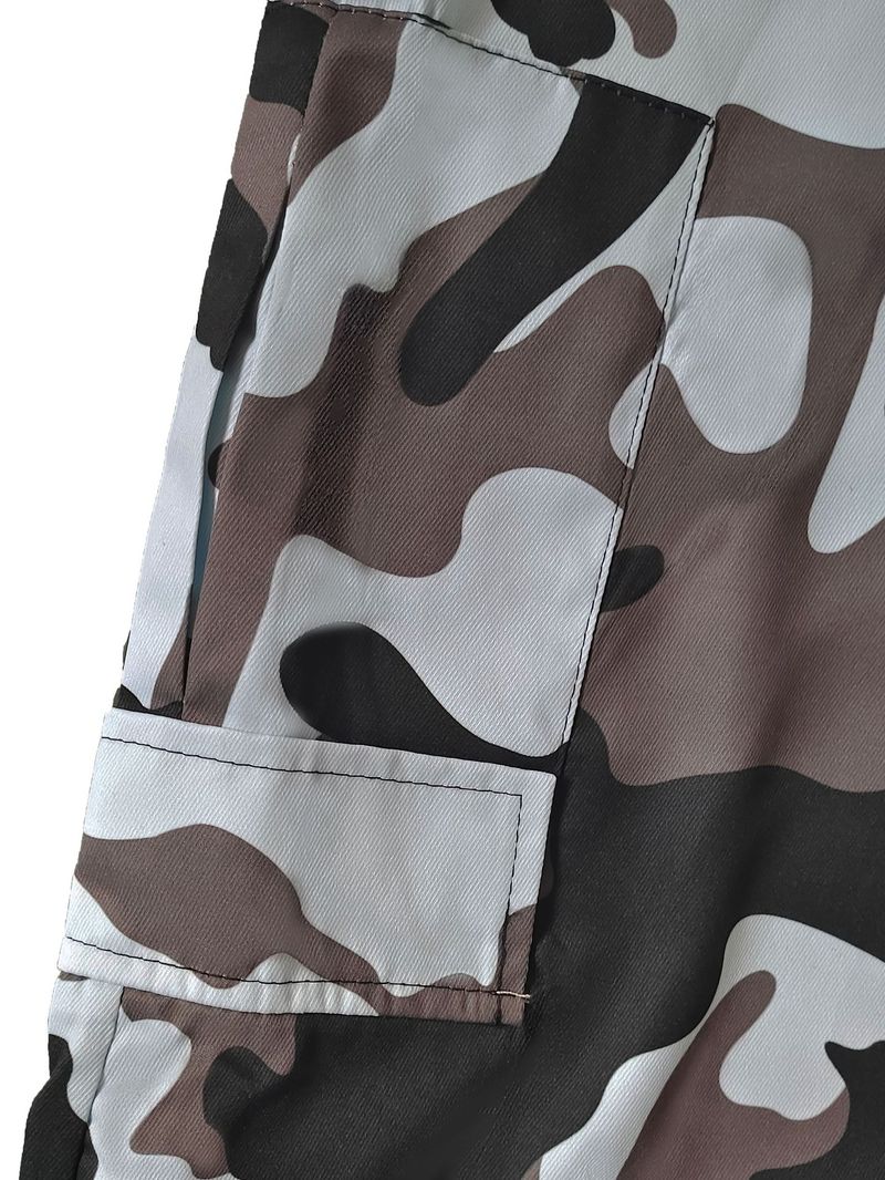 Men's Camouflage Cargo Pants - Outdoor Military Tactical Jogger Pants With Drawstring Waist & Multiple Pockets, Loose Fit Casual Work Pants_voghion.com