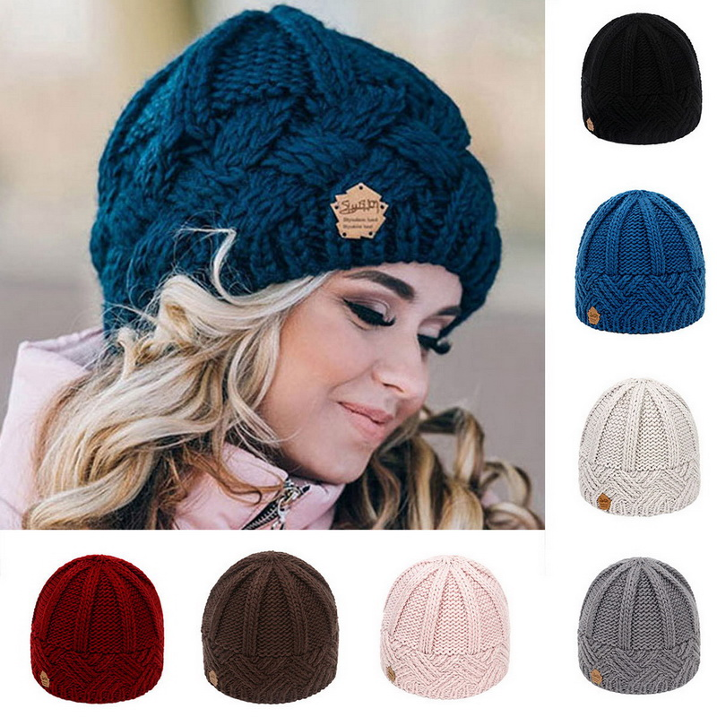 Neue Wintermütze für Frauen, gestrickt, Korea-Mütze, Thic Sullies-Hut, Herbst, im Freien, warme Streetwear-Caps, Rot, Schwarz, Weiß_voghion.com