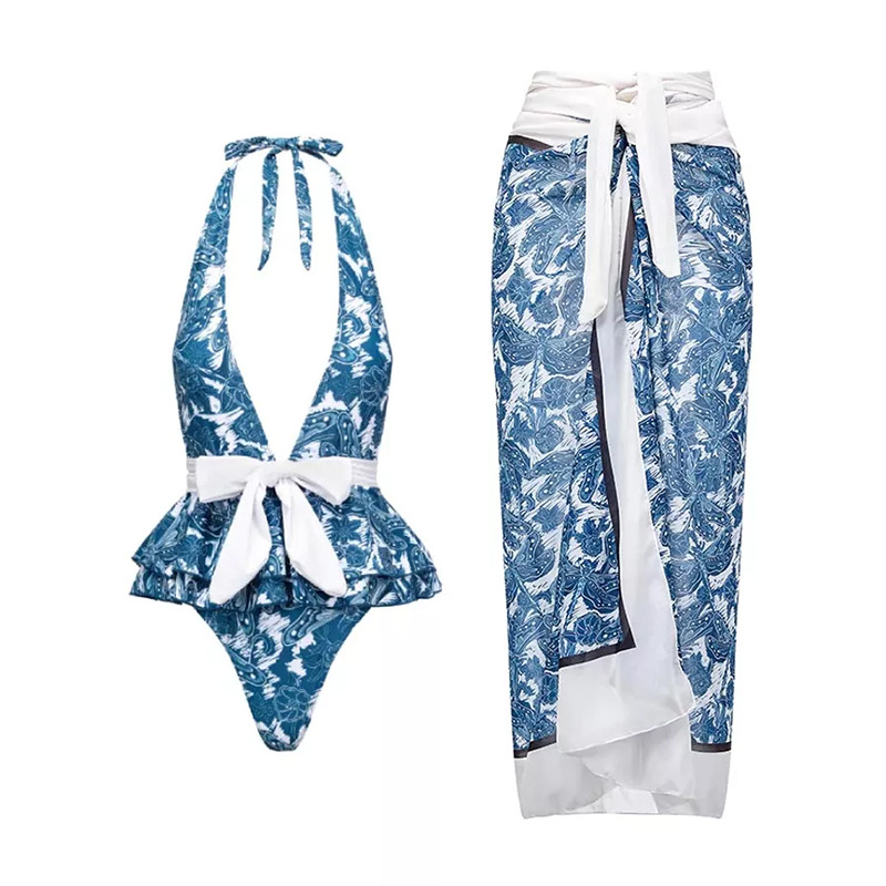 2023 New Sexy One Piece Maillots de bain Femmes Ruffle Edge Maillots de bain Bikini Beach Jupe_voghion.com