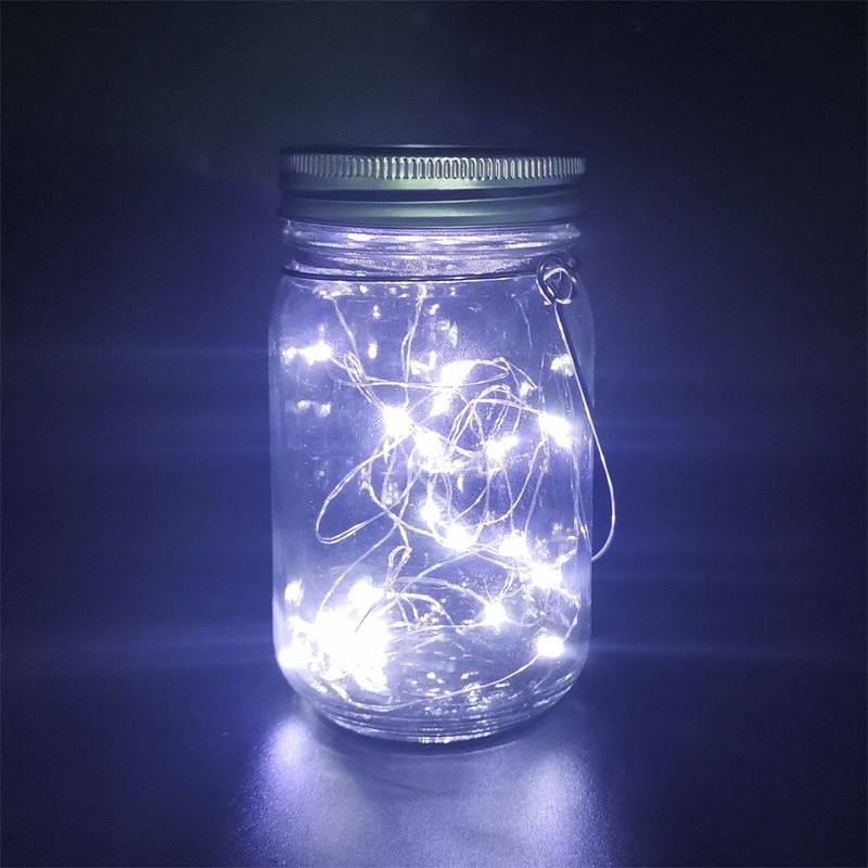 Solar Mason Jar Lid Lights With Copper Wire String - Outdoor Fairy Lights For Garden, Wedding, Christmas Decor_voghion.com