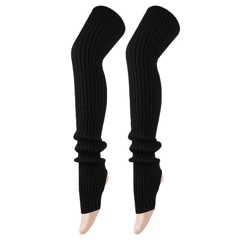 Unisex Verlängerte Woll-Beinstulpen (80 cm) Damen-Florsocken, gestrickte Woll-Beinstulpen, Ballett-Yoga-Fußwärmer_voghion.com