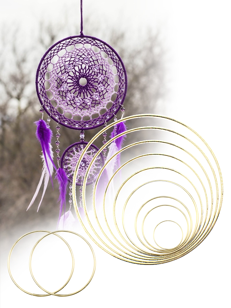 5 8 10 15 20 25 30 35 40cm anneau en métal capteur de rêves cerceau anneaux bricolage cercles ronds en métal anneaux bricolage à la main capteur de rêves_voghion.com