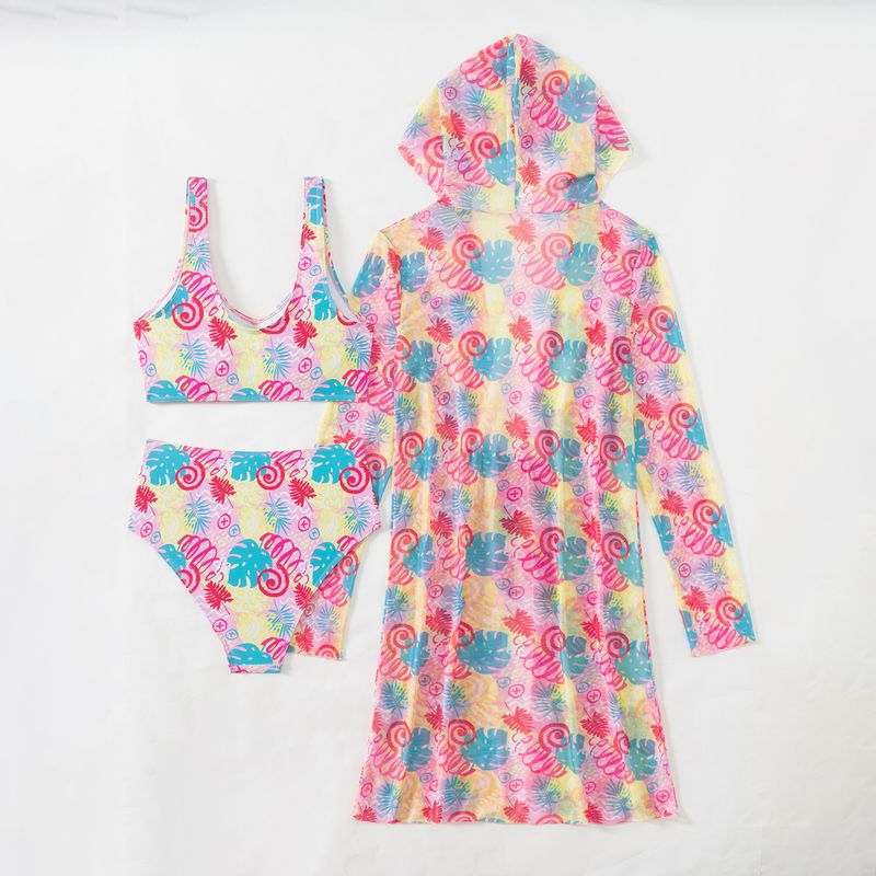 Clothing Multi Color Printing Sexy High End Bikini Three Piece Women's Swimsuit_voghion.com