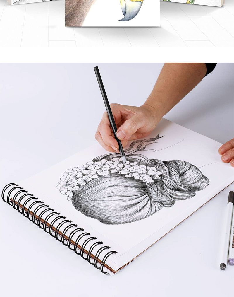 Professional 9x12 Inch Sketch Book - 200 Pages Blank Drawing Paper, Spiral Bound, Tear-Out Sheets For Artists, Students & Hobbyists_voghion.com