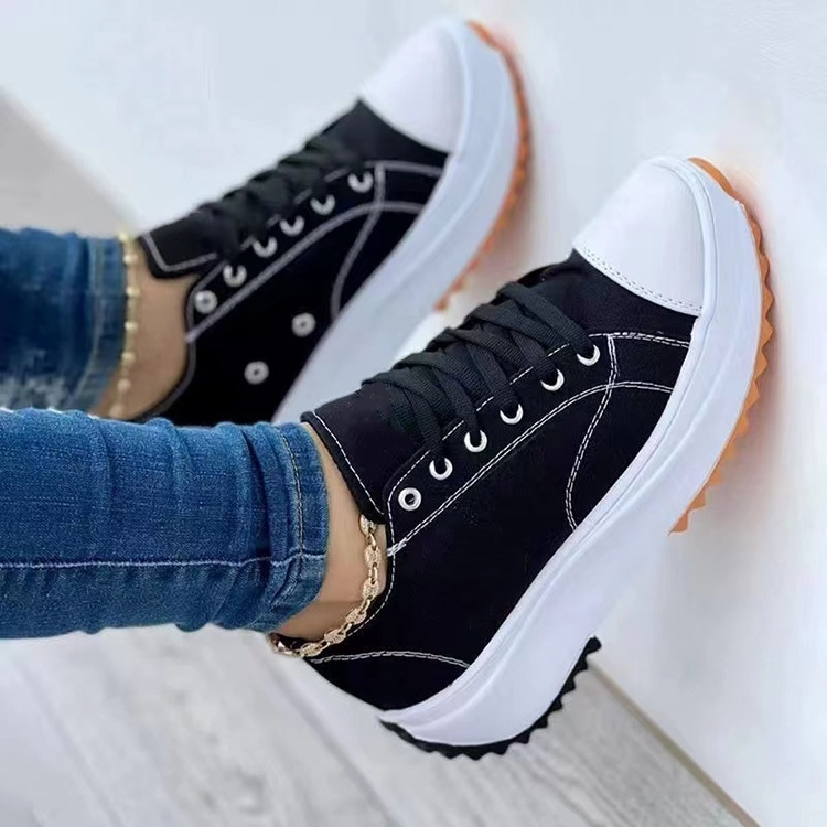 Casual Canvas Skor Damer Sneakers Modeplattform Låg Top Dam Enkelskor Tjocksulade Candy Flats Dam Canvas Skor S0001_voghion.com