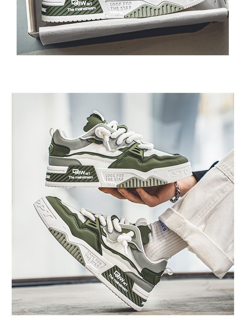 2024 Frühjahr Neue Atmungsaktive Kleine Bequeme Herren Vielseitige Stuent Dicke Sohle Sport Wildschwein Weiße Schuhe Instagram_voghion.com