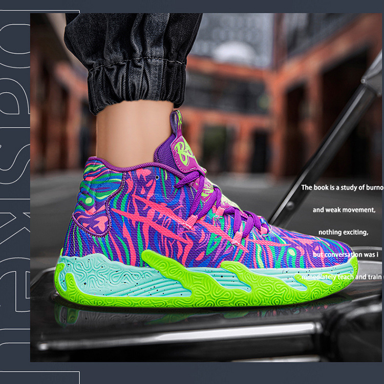 Zapatillas deportivas de baloncesto para estudiantes varones, prácticas zapatillas deportivas para niños con suelo de cemento que absorben los golpes, resistentes al desgaste y antideslizantes_voghion.com