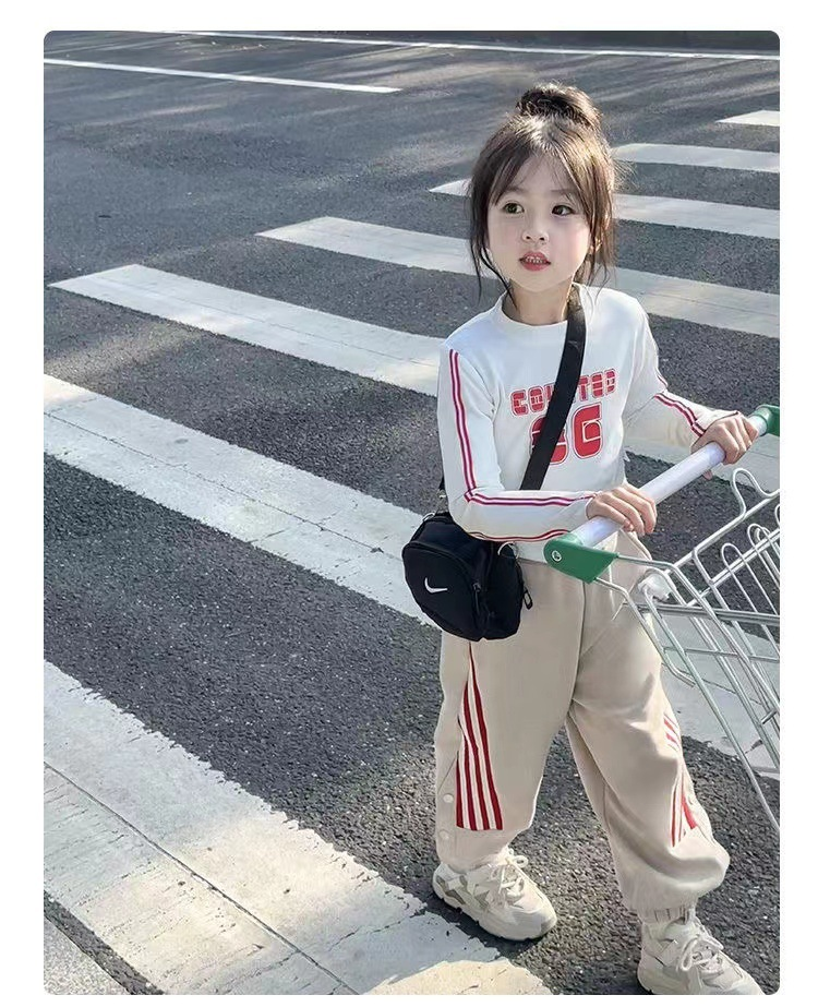 Girls' 2023 New Children's Sports, Leisure, Cute Spring and Autumn Season Baby Foreigner Korean Two Piece Set_voghion.com