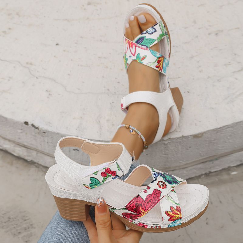 High Heeled Women's Sandals Summer New Open Toe Casual Retro Fish Mouth Sandals_voghion.com