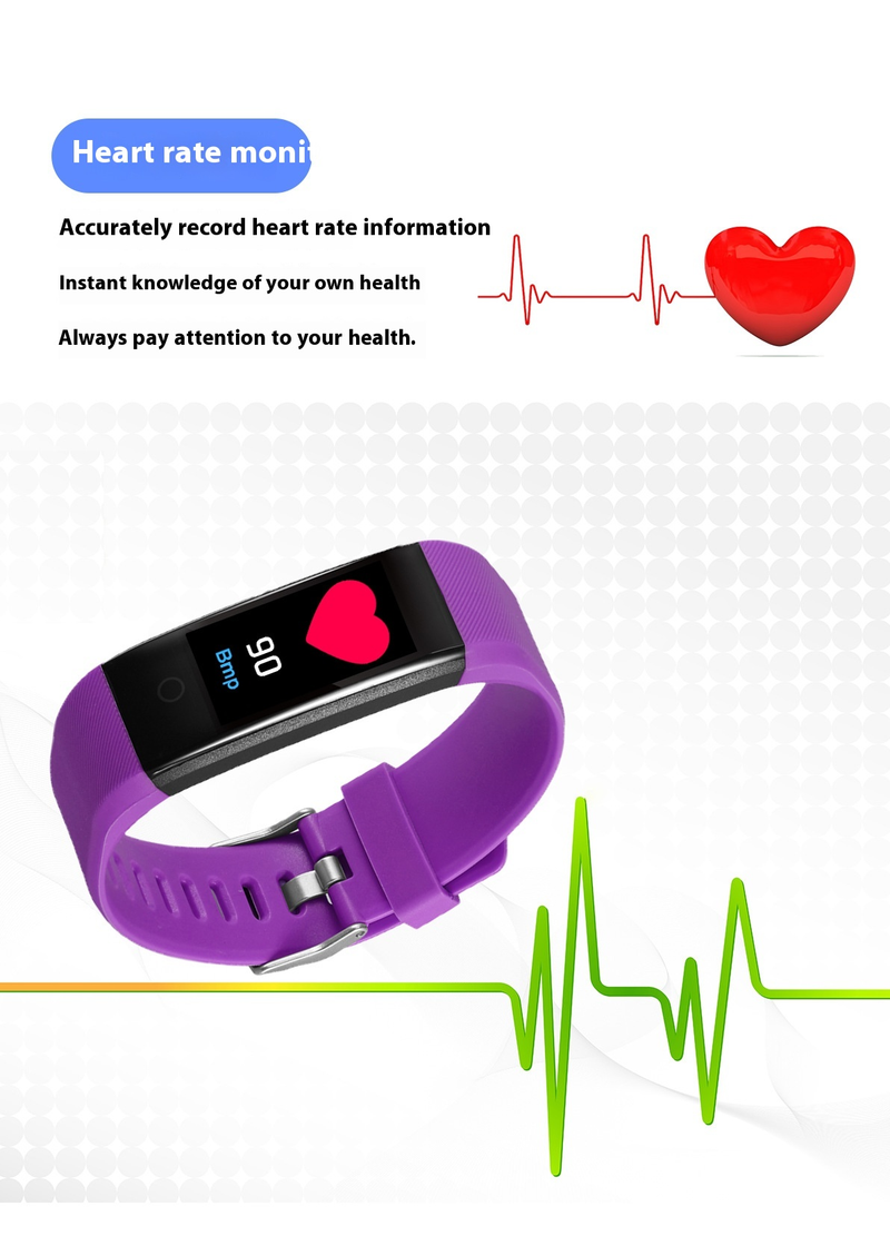 115plus Smart Bracelet Adulto Passo Sonno Ossigeno nel sangue Frequenza cardiaca Pressione sanguigna Esercizio Orologio_voghion.com