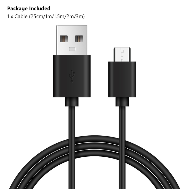 0.25m 1m 1.5m 2m 3m 3A Black USB A To Micro USB Cable Android Charge Cable Sync Data Charging Cord For Samsung Huawei Xbox One_voghion.com