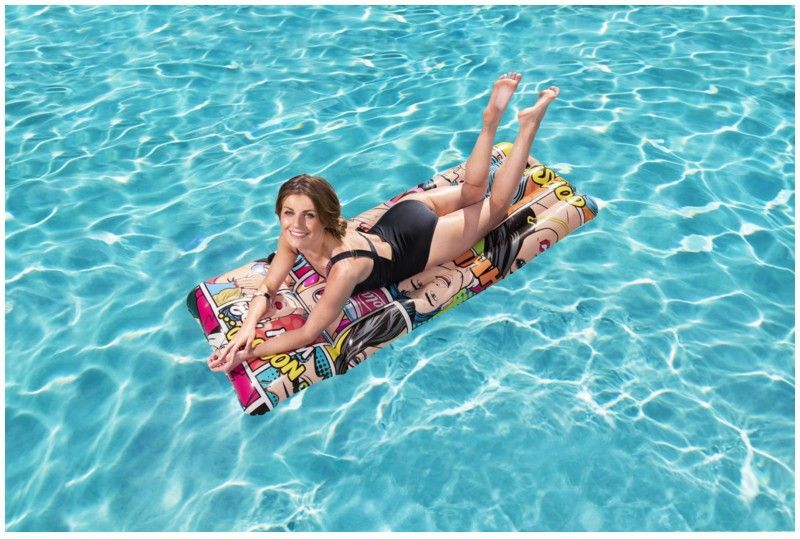 Svømmeringe Voksen tegneserie flydende række swimmingpool malet flydende bræt surfbræt vand oppustelig vandmadras_voghion.com