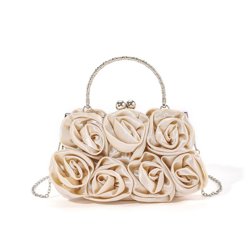 Borsa da sera in raso con rose 3D, stile cinese, cheongsam, sposa_voghion.com