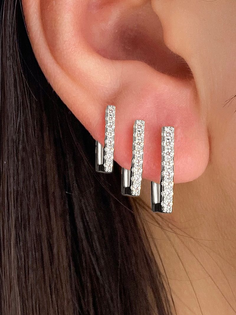 GEOMETRIC TRIO - Alloy Hoop Earrings Set (High-End Minimalist Jewelry, Retro Personality Design)_voghion.com
