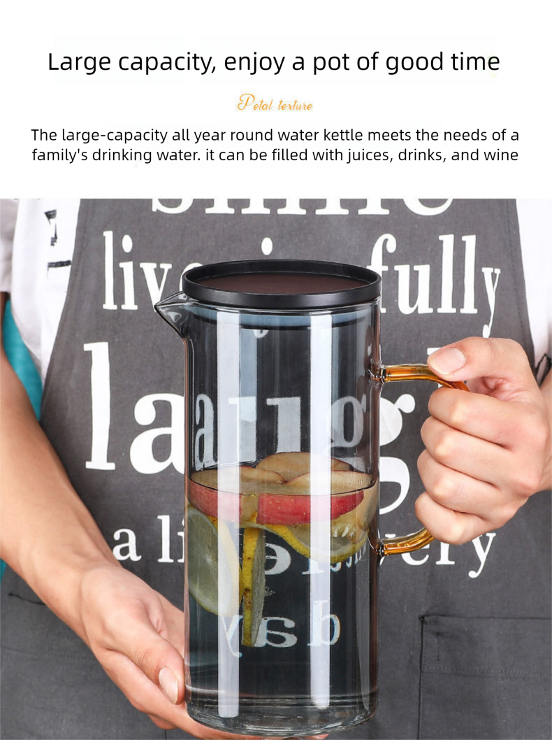 Nordic Style High-Value Heat-Resistant Glass Cold Water Pitcher Set Household Living Room Coffee Table Drinking Cup_voghion.com