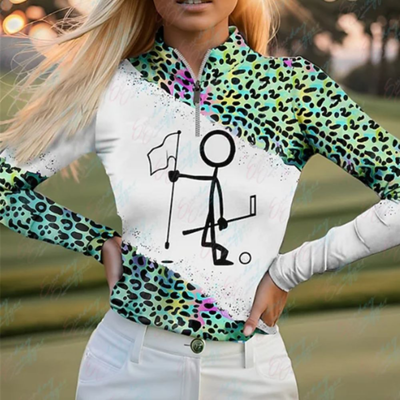 Polo de GOLF pour femmes, vêtement en jersey respirant, anti-rides, à séchage rapide, absorbant l'humidité_voghion.com