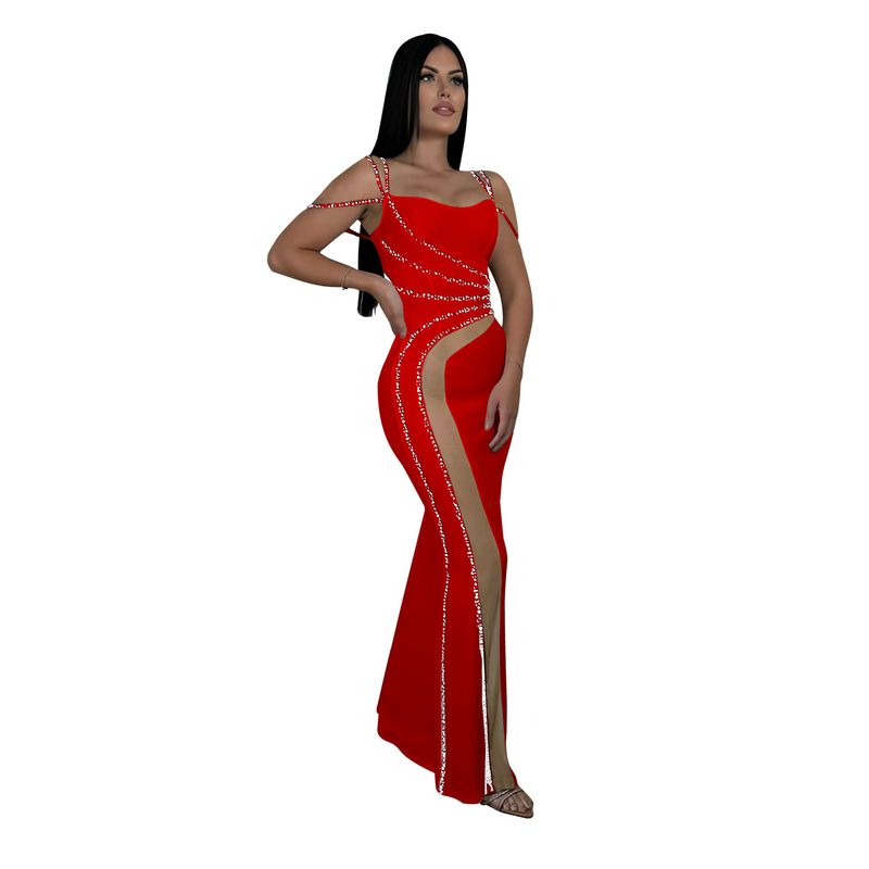 Women’s Mesh Diamond-Pattern Dress – Sexy & Breathable Summer Bodycon Fit_voghion.com