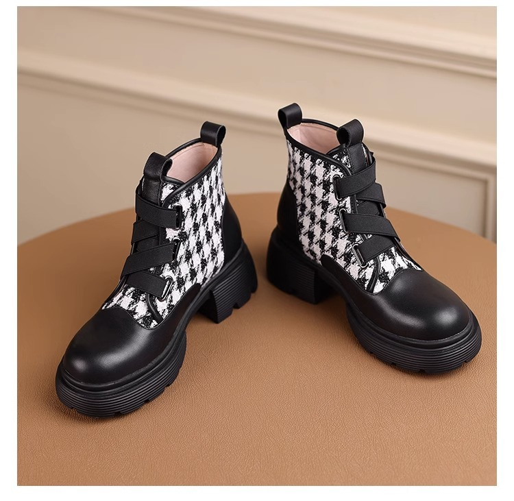 French Retro Small Thick Soled Color Matching Martin Boots Women S Autumn New Ins Net Red Foreign Style Boots_voghion.com