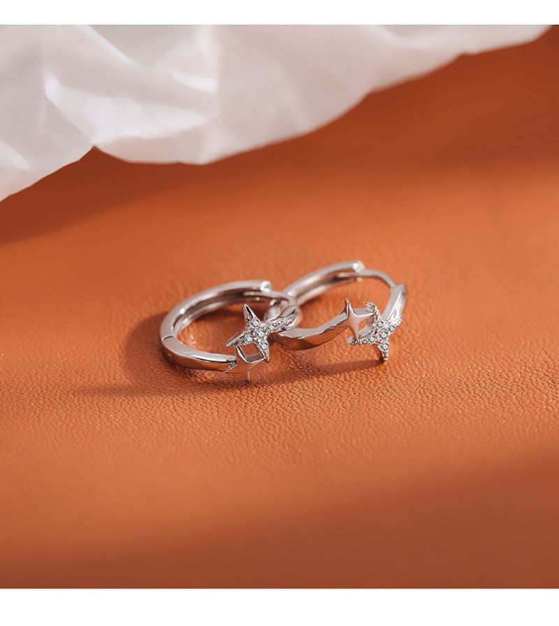 Orecchini a stella con fibbia, design di nicchia per uomo e donna, senso del temperamento, semplici orecchini a stella tetragonale portafortuna_voghion.com