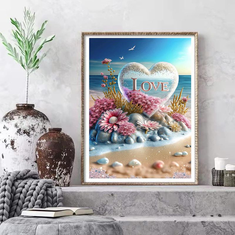 Pittura a diamante 5D piena di diamanti paesaggio marino spiaggia cristallo pietra ricamo a diamante fai da te_voghion.com