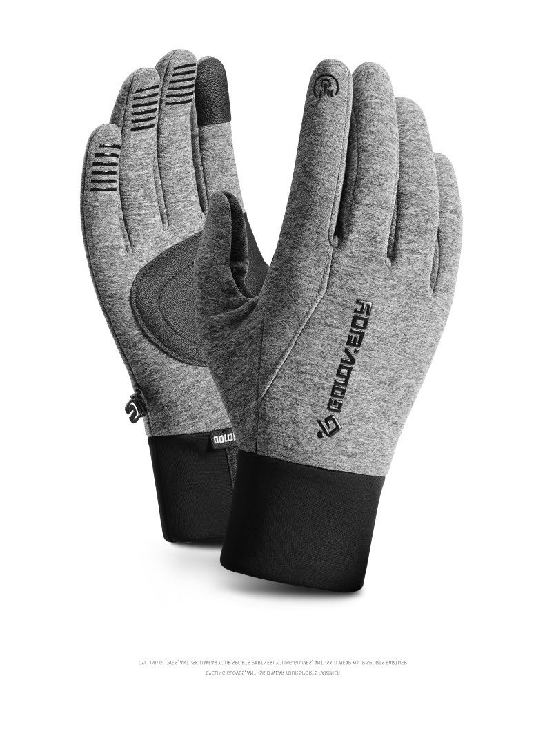 Vintervarma cykling utomhussporter, skidåkning, köldskyddande pekskärm, plyschiga halkfria elektriska motorcykelhandskar,_voghion.com