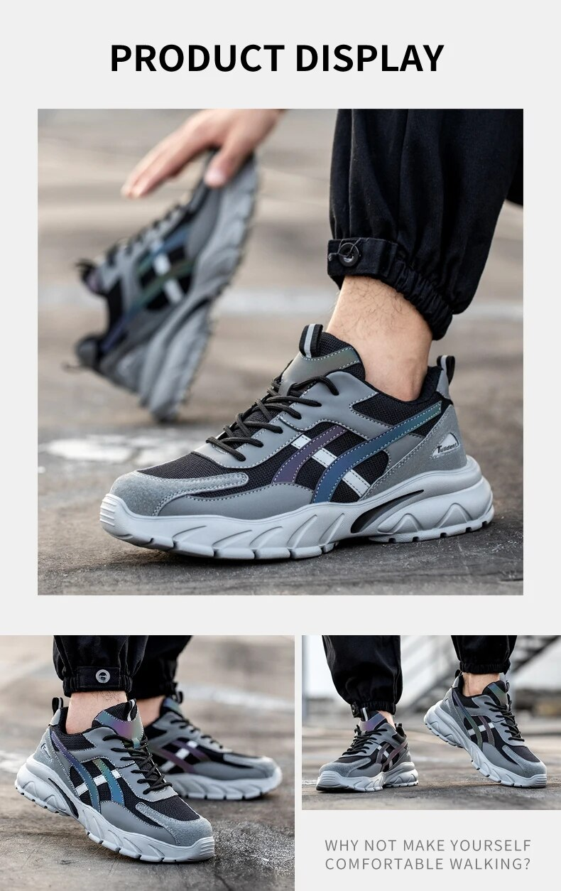 Arbeitssicherheitsschuhe Herrenstiefel Damen Stahlkappe Sportschuhe Pannensicher Crash Proof Leicht Verschleißfest Industrie_voghion.com