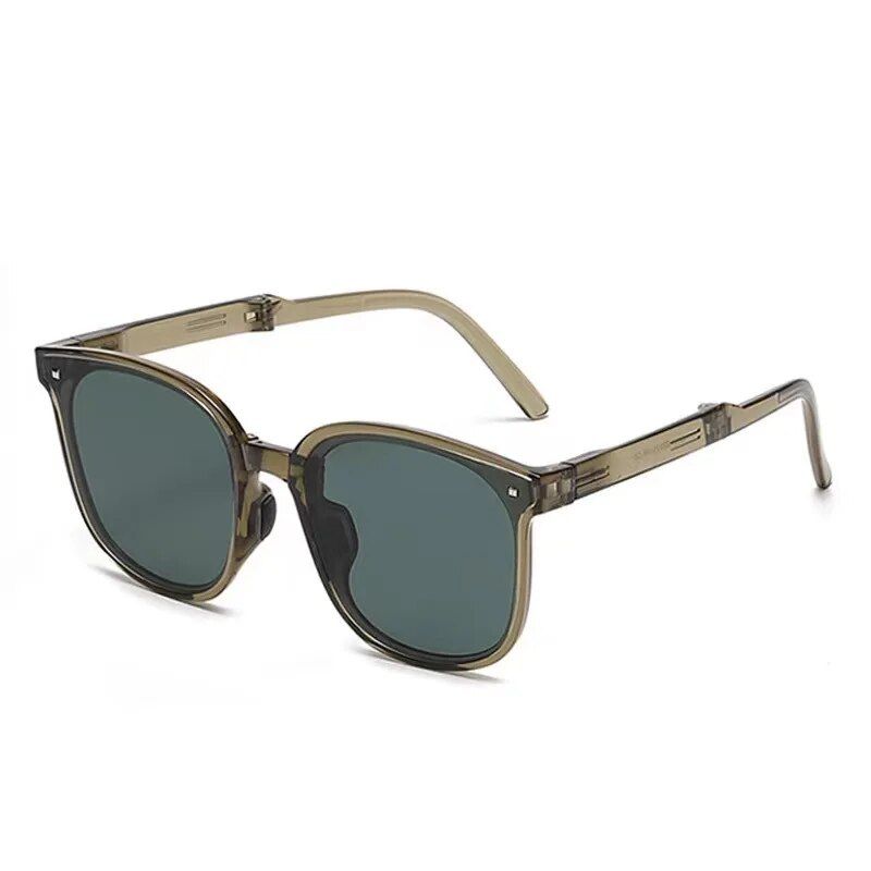 Modische, zusammenklappbare Sonnenbrille mit Etui für Damen, modische, polarisierte UV-Brille mit Luftpolster_voghion.com