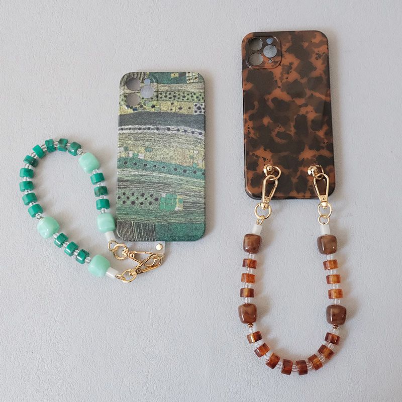 Accessori versatili in acrilico alla moda con perline multicolori, tracolla in resina, corda appesa, catena per telefono_voghion.com