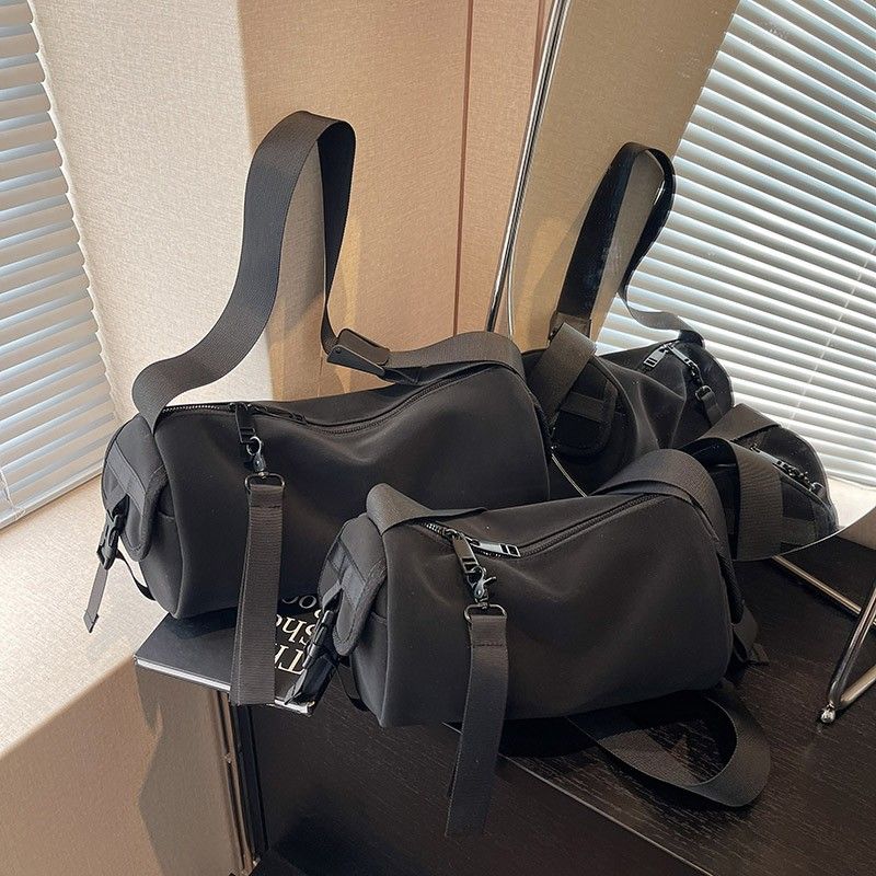Borsa a secchiello da donna, borsa cilindrica alla moda, borsa a tracolla monospalla, semplice e casual, design sportivo impermeabile._voghion.com