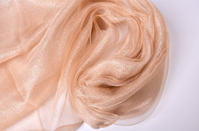 spring and summer mulberry silk scarf sunscreen shawl double-layer contrast color gold tassel silk organza scarf  _voghion.com