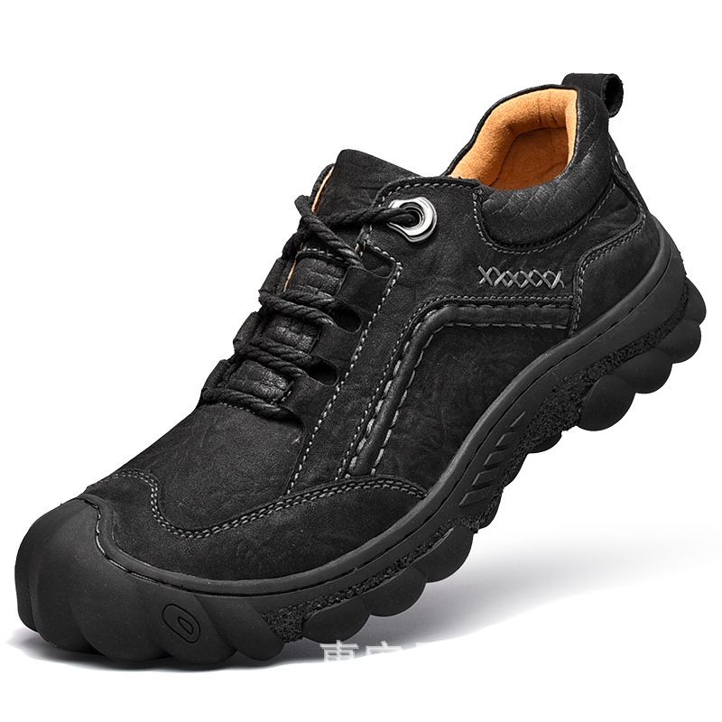 Neue Herren-Oberschicht-Rindsleder-Casual-Männer-Echtleder-dicke Sohle rutschfeste Sport-Outdoor-Wanderschuhe_voghion.com