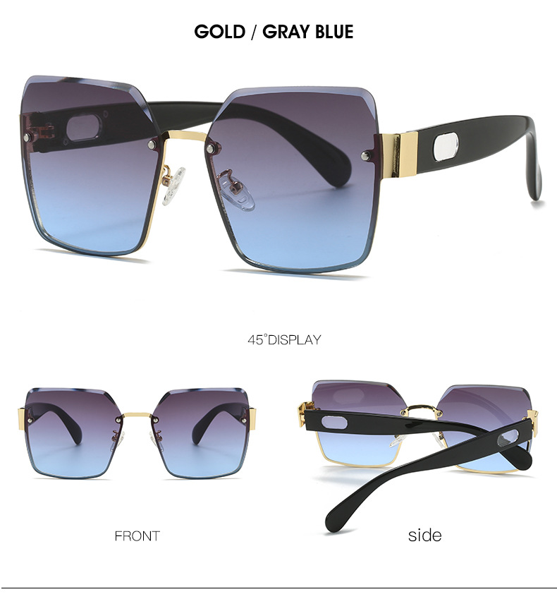 New generous frame Sunglasses Fashion frameless women's sunglasses Trend Versatile sun visors M591_voghion.com