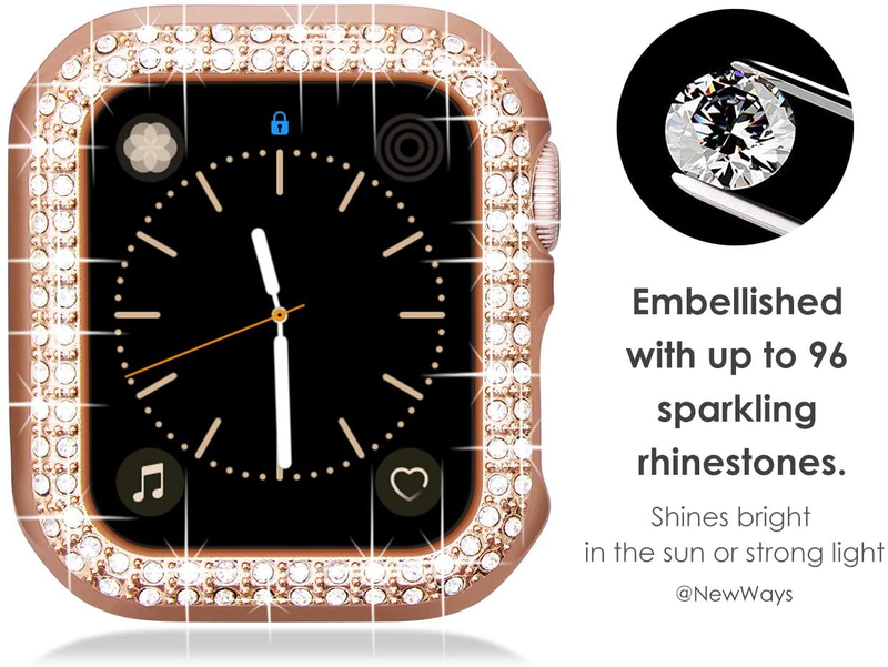 Diamantfodral För Apple Watch 7 41mm 45mm 44mm 40mm 42mm 38mm Tillbehör Bling Bumper Protector Cover iWatch series 8 3 4 5 6 se_voghion.com