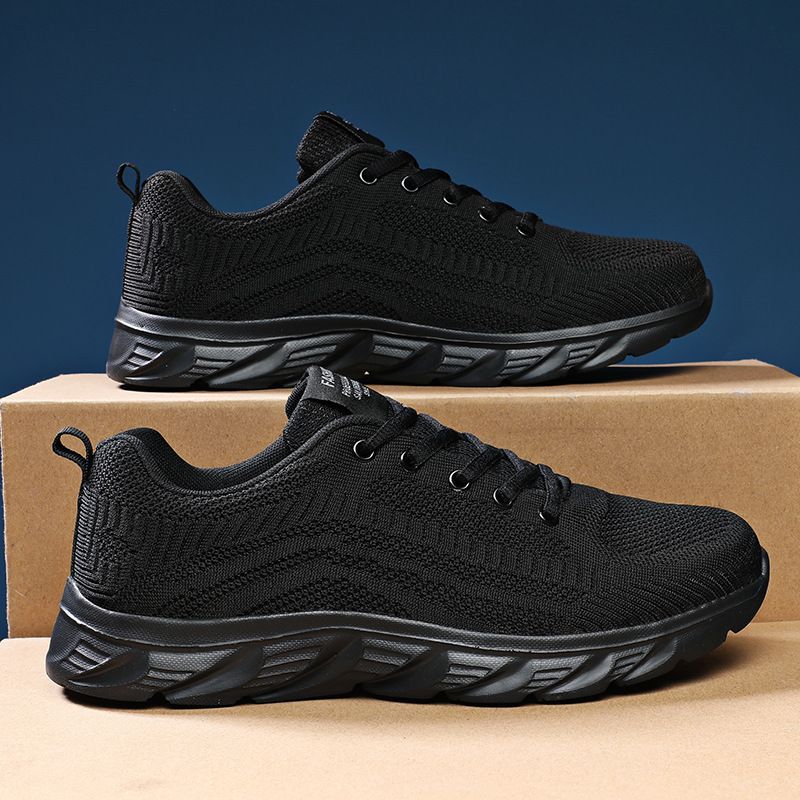 Scarpe da ginnastica da uomo alla moda in maglia con lacci, scarpe da ginnastica da passeggio per corsa atletica all'aperto_voghion.com