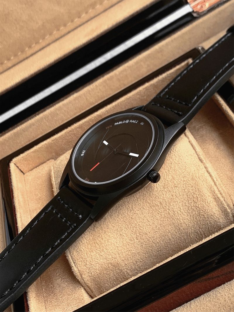 PABLO RAEZ Premium Sense Personality Fashion Herren Trend Mattschwarz Edelstahl On Time Hochwertige Quarzuhr_voghion.com