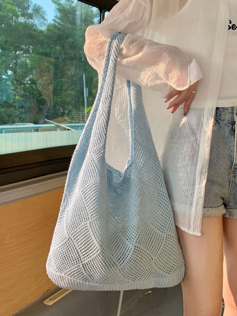 Hotselgende skulderveske Lazy Style Bag Kvinnelig handleveske Vår og sommer Hulveving_voghion.com