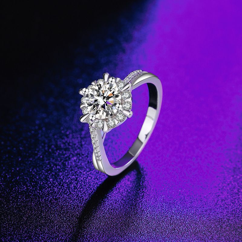 Anello con diamanti Mo Sang, cuore otto freccia, classico da donna, in argento sterling, di fascia alta, con diamanti, trasmissione in diretta Tiktok_voghion.com