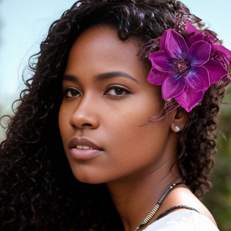 Glyzinien Lila Hawaiian Heißer Verkauf Drachen Bart Jasmin Blume Haarnadel Strand Urlaub Seite Clip Reise Foto Simulation Stand_voghion.com