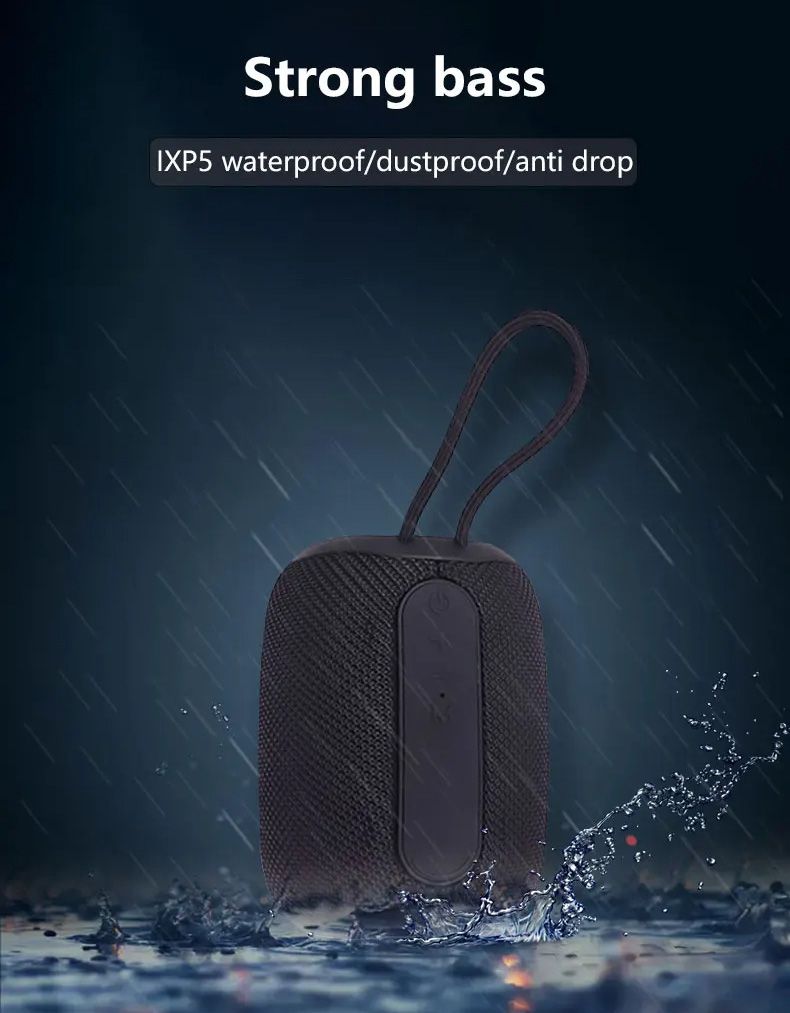 Mini Stereo Bluetooth Speaker With 5 LED Light Modes IPX5 Waterproof TF Card U Disk AUX FM Playback Mode Wireless HIFI_voghion.com