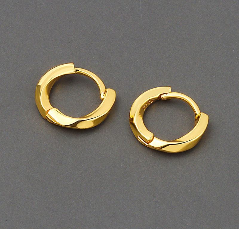 Orecchini a cerchio intrecciati placcati oro in argento sterling 925 da 12 mm, regalo AF_voghion.com