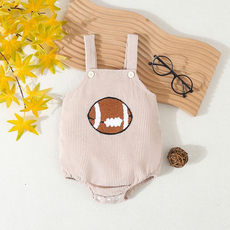 Mother & Kids Foreign Trade Corduroy Towel Embroidered Rugby Adjustable Straps Romper Elastic Leg Opening Triangle Climbing_voghion.com
