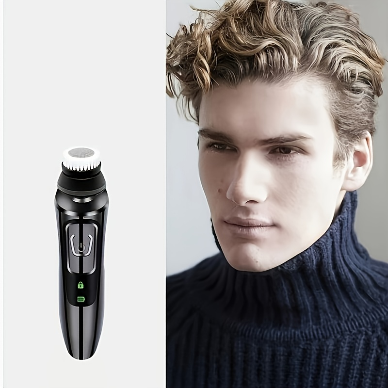 3-in-1-Pflegeset für Männer: Elektrorasierer, Nasenhaarentferner und Gesichtswaschbürste – über USB wiederaufladbar!_voghion.com