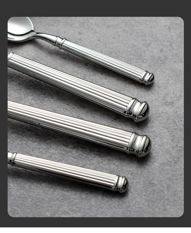 Set di posate in acciaio inossidabile 304 - Collezione di coltelli, forchette e cucchiai di lusso per ristoranti di lusso e hotel a 5 stelle - Stoviglie da postare su Instagram_voghion.com
