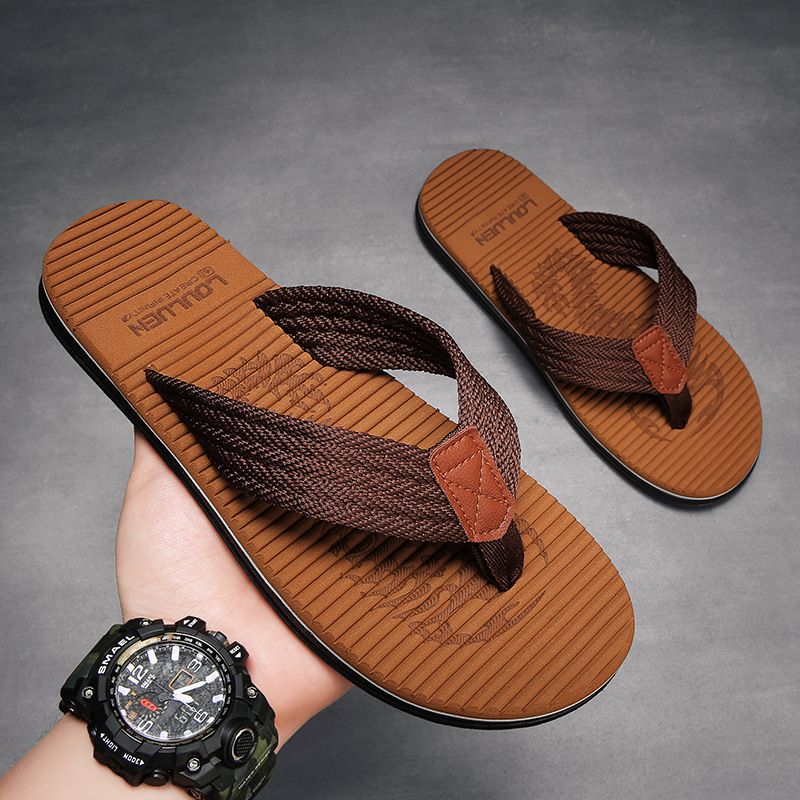 Nuove infradito da uomo alla moda con suola in gomma per ciabatte da spiaggia estive, sandali oversize_voghion.com