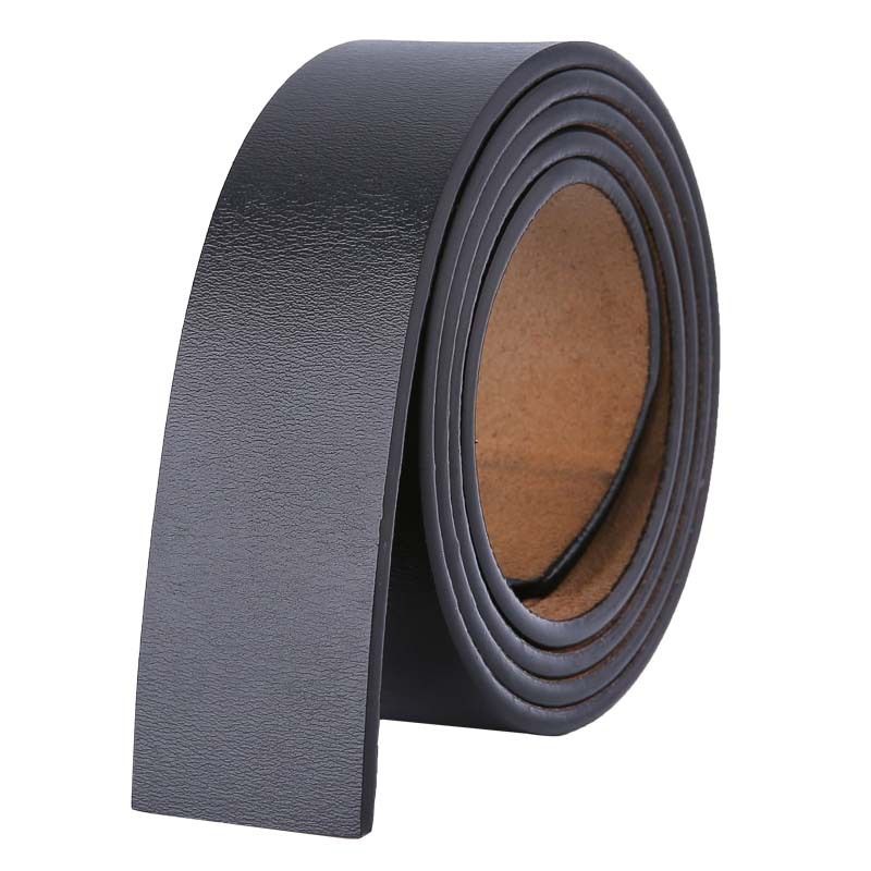 HOT No 3.5cm Width Cowskin Genuine Leather Belt Men Without Automatic Buckle Strap Male Black Brown_voghion.com