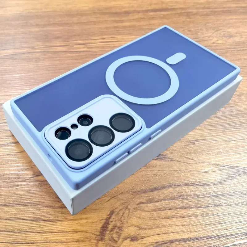 Luksuslik matt poolläbipaistev magnetiline ümbris Samsung Galaxy S24 23 S22 Ultra Plus telefonile Magsafe juhtmevaba laadimise kaameraklaasist ümbrise jaoks_voghion.com