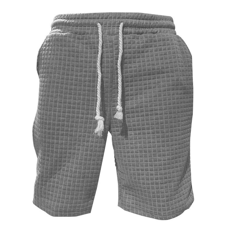 New Men's Sportswear Summer Leisure Suit Small Square Sleeveless Undershirt Shorts Suit_voghion.com