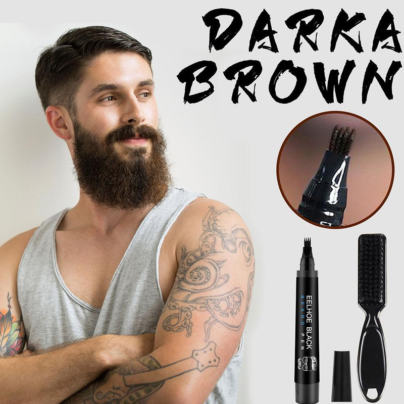 Kit penna per riempimento barba da uomo Riparazione baffi viso Forma baffi Strumento di riparazione per salone di styling Riempitore per matita per orso per uomo_voghion.com
