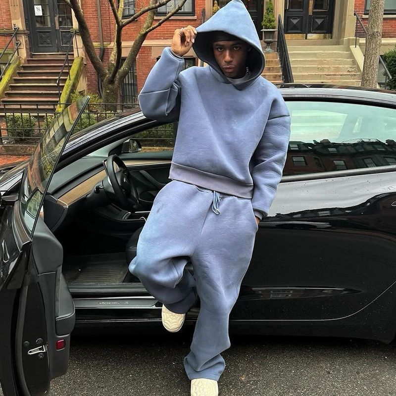Unisex Oversized Hoodie & Jogger Set - Streetwear Casual Pullover Sweatshirt With Pockets, Comfortable Lounge Wear For Men & Women_voghion.com