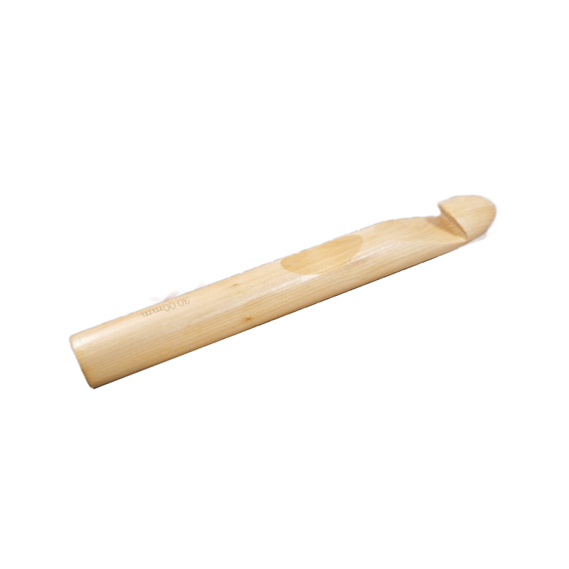 1Pcs 25mm 30mm Big Crochet Wood Knitting Tool Diy Metal Head Crochet Wood Crochet Sweater Needle_voghion.com